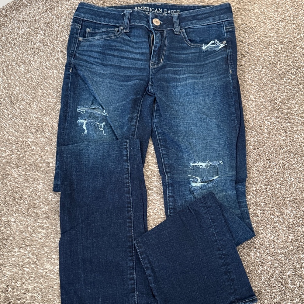 American Eagle Outfitters Women's Dark Blue Skinny Jeans